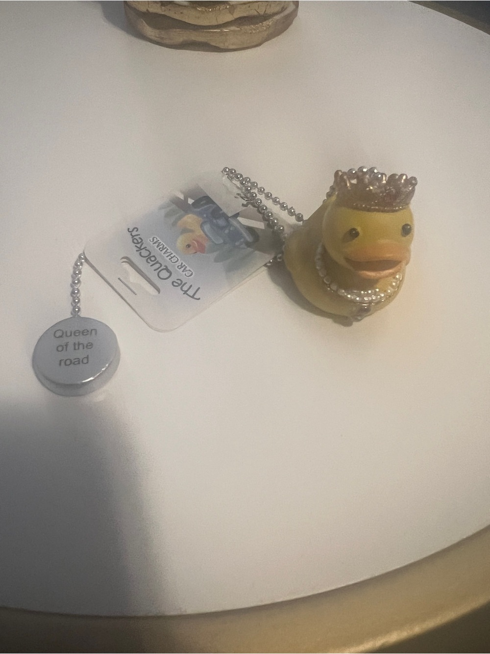 Princess Duck rear view mirror Charm - Yellow